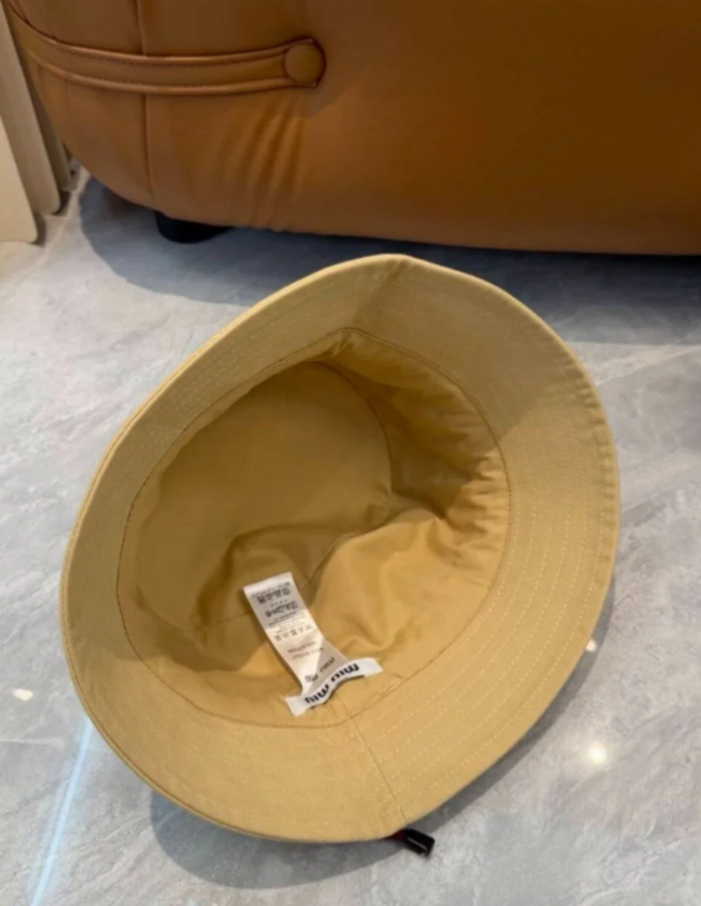 Miu Miu Beige Bucket Hat with Drawstring | Sun Hat - Picture 3 of 8